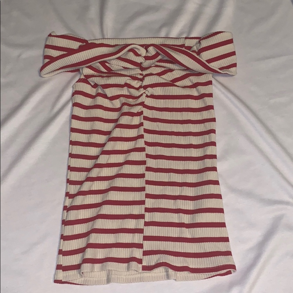 Reformation off the shoulder stripe top size M